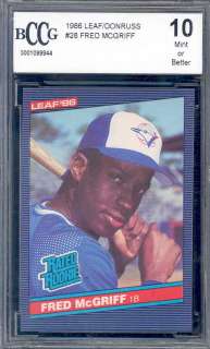 1986 leaf/donruss #28 FRED MCGRIFF rookie BGS BCCG 10  