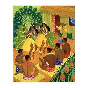  Hawaii Poster Hula Halau 9 inch by 12 inch