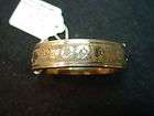 14K Yellow Gold Victorian Bangle Bracelet Etched Design