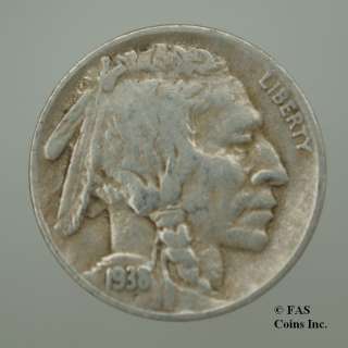 1938 D VG Buffalo Nickel US Coin  