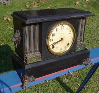 INGRAHAM Mantle Clock ANTIQUE Shelf Case  