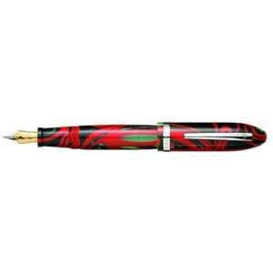 Laban, Mento Fountain Pen, Red Electric w/Chrome Plated 