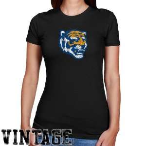  NCAA Memphis Tigers Ladies Black Distressed Logo Vintage 