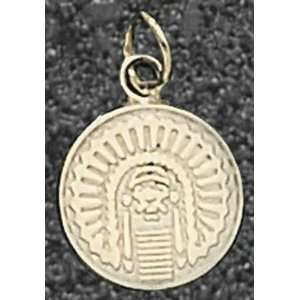   Illini Solid 14K Gold Chief Illiniwek 1/2 Pendant