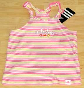 Adidas Shirt Shorts 2 Piece Set Girls 5 Pink Yellow  
