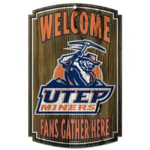  Wincraft Utep Miners Wood Sign