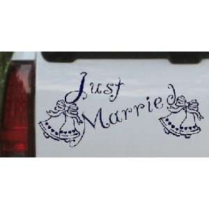  Just Married Car Window Wall Laptop Decal Sticker    Navy 