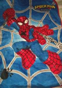Spiderman & Friends w/Web Luxury Plush Baby Blanket EUC  