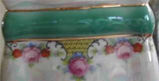 Stunning Lusterware Pink Roses Basket Flour Canister Germany  