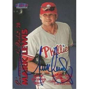  Mark Lewis Signed Cincinnati Reds 1999 Fleer Card Sports 