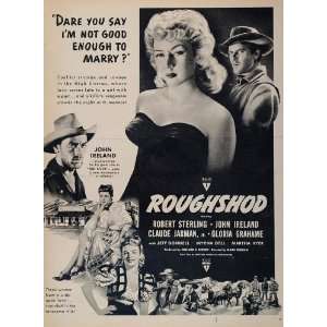   Ad Roughshod John Ireland Gloria Grahame RKO   Original Print Ad Home