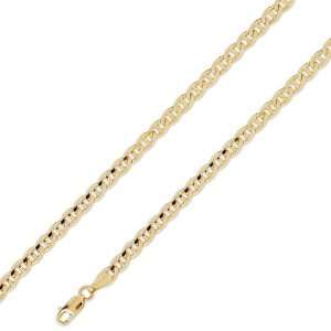  14K Solid Yellow Gold Mariner Chain Necklace 4.6mm (11/64 