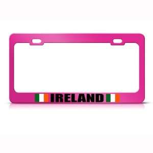  Ireland Irish Flag Pink Country Metal license plate frame 