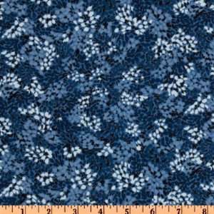   Wide Blue Storm Bushes Blue Fabric By The Yard Arts, Crafts & Sewing