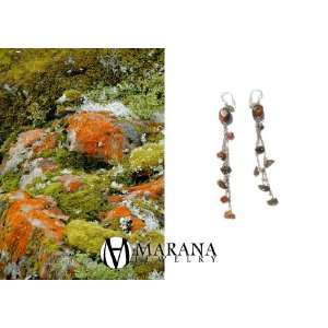  Marana Jewelry  Unakite Gemstone and Chain Dangle Earrings 