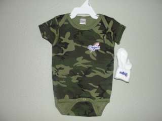 Los Angeles Dodgers Baby Onesie 3 6 Months with Socks Camo NWOT  