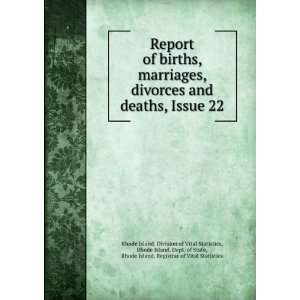  Report of births, marriages, divorces and deaths, Issue 22 