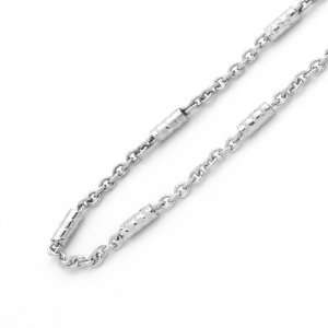  Solid Italy White Gold Chain Bracelet 2mm W/ Tube Rolo Chain Jewelry