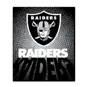  Oakland Raiders Royal Plush Raschel NFL Blanket (Lights 