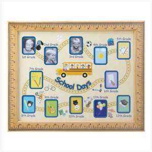 School Days Photo picture Frame collage wood grade 1 12  