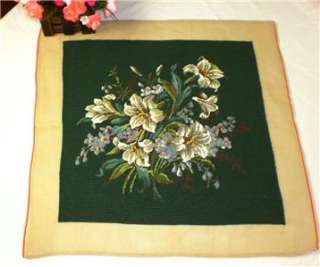 14 completed needlepoint canvas floral petit point
