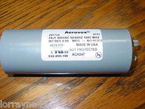 Aerovox Capacitor 24uF 400VAC 50/60HZ 100C MAX NEW  