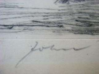 Johan Antique Signed European Etching Original Rare Art  