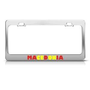  Macedonia Flag Country Metal license plate frame Tag 