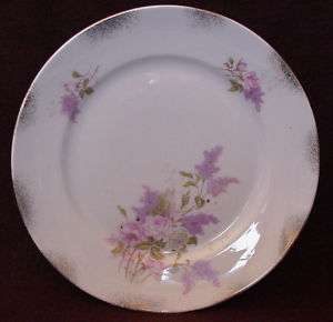 PINK ROSES & LILACS C TIELSCH & CO CHINA PLATE GERMANY  