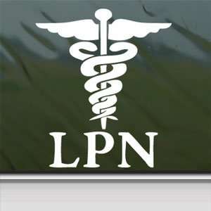 LPN Licensed Practical Nurse White Sticker Laptop Vinyl White Decal