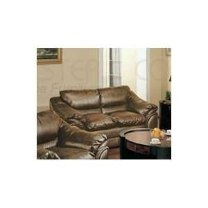   Casual Brown Leather Match LoveSeat Coaster Loveseats