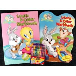   Looney Toons Coloring Books and 16 Crayons  Learn the Alphabet Toys