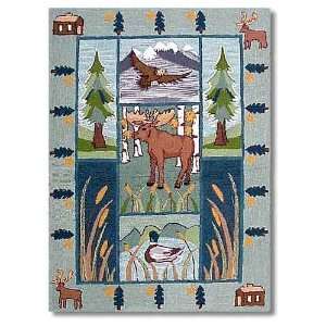 ZE Applique II Theme Moose medium rectangular area rugs 45x61 
