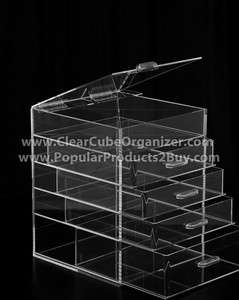   Lucite Clear Cube Makeup Organizer The Kardashians Display Case  