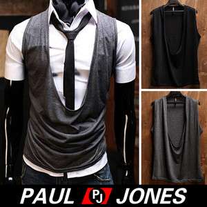 PJ New Men’s Stylish Fashion Slim Fit DM Casual Sleevelss TOPS Vest 