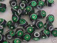 Black Silver Green Exotic Ethnic India Kashmiri Beads  