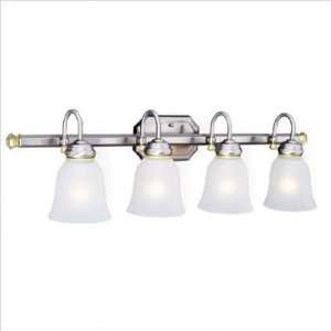 Living Well 7057SG Satin Nickel and Gold Four Light Vanity 