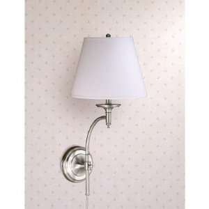 Josephine Wall Sconce with Calais Barrel Shade in Satin nickel