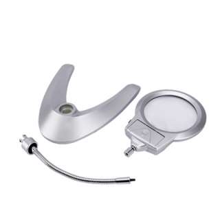 LIGHTED TABLE TOP DESK MAGNIFIER MAGNIFYING GLASS LOUPE Silver  