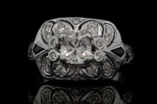 Richard Landi Hand Etched Platinum 0.74ct VS1/H Diamond Ring. GIA 