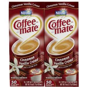 Coffee mate Liquid Creamer Singles Cinnamon Vanilla Creme, 50 ct, 2 pk 
