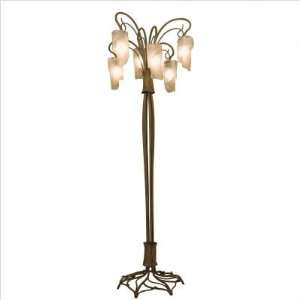   Light Floor Lamp with Brown Tint Ice Glass Shades