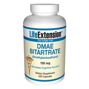 Life Extension DMAE Bitartrate (dimethylaminoethanol) 150mg 200 Caps