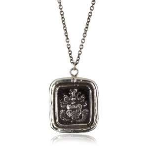  Pyrrha Wax Seals Sterling Silver Leopard Crest Necklace 