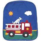 Kids Blue Backpack With Fire Truck Design