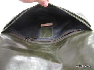 Reed Krakoff Army Green Leather Paneled Large Clutch  