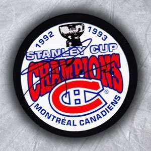  GARY LEEMAN Montreal Canadiens SIGNED 93 Cup Puck Sports 
