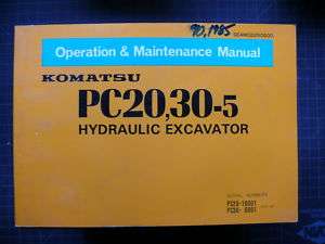 Komatsu PC20 30 Operation/Maintenance Shop Manual guide  