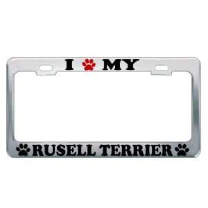  I LOVE MY RUSSEL TERRIER Dog Pet Auto License Plate Frame 