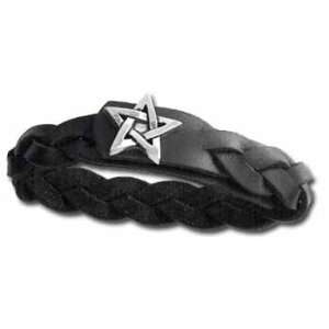  Pentagram Gaelic Plait Gothic Bracelet of Leather